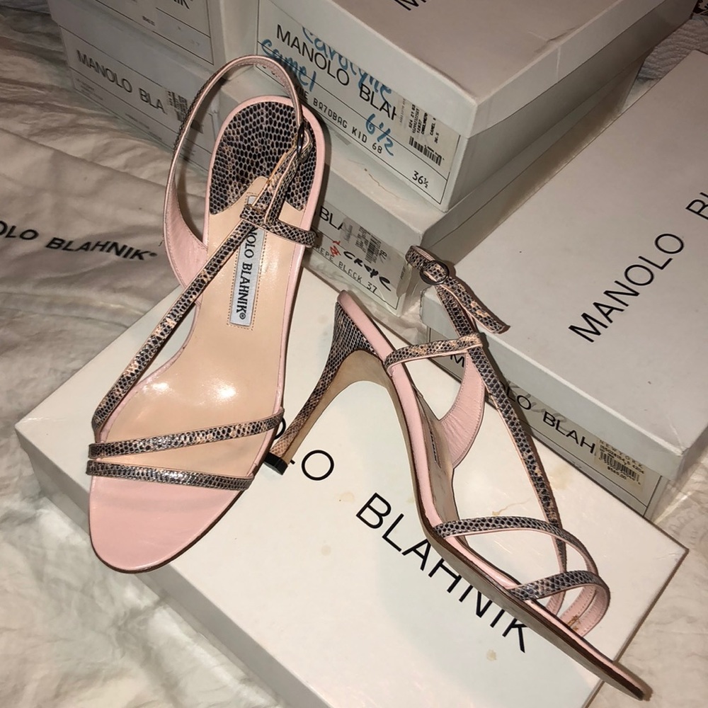 Manolo Blahnik Blush Tunica Lizard Giglio